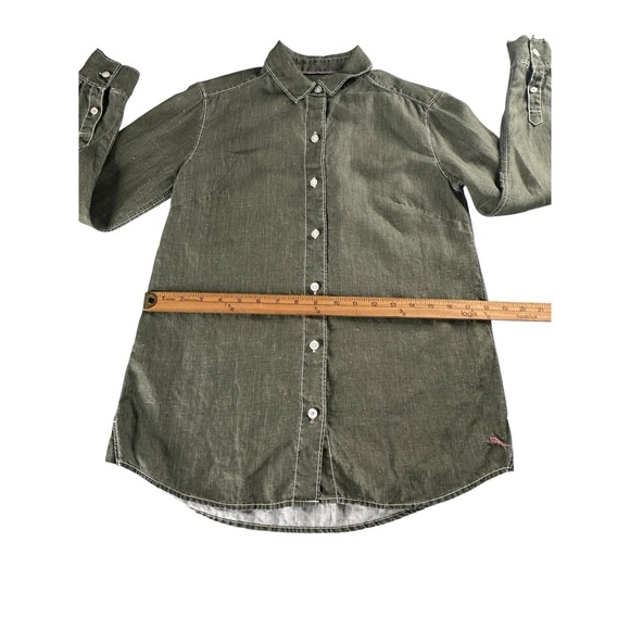 Tommy Bahama Shirt Womens XS Linen Coastalina Long Sleeve Button Up Green - Picture 8 of 16
